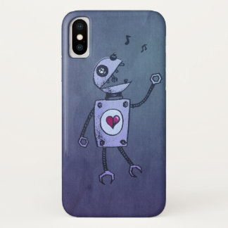 Coque Case-Mate Pour iPhone Chant Bleu Amusant Et Mignonne Robot De Cartoon Ré