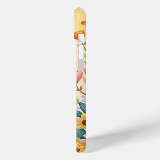 Coques Case-Mate iPhone Chant chien mignon avec des fleurs (Verso / Gauche)