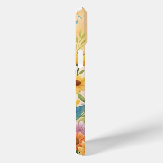 Coques Case-Mate iPhone Chant chien mignon avec des fleurs (Verso / Droite)