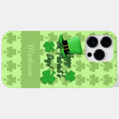 Coques Case-Mate iPhone Chapeau haut vert Shamrocks St. Patricks Nom du mo (Verso (horizontal))