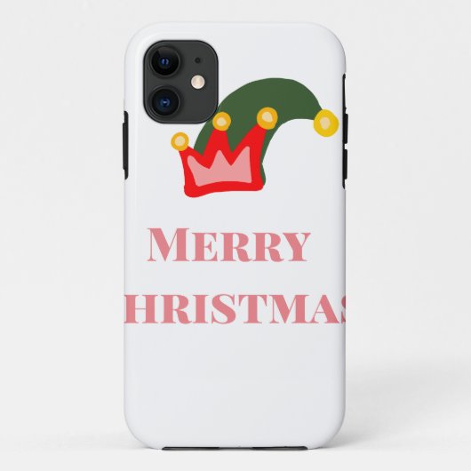 Coques Case-Mate iPhone Chapeau rouge vert joyeux Noël ajouter nom texte n (Dos)