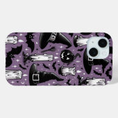 Coques Case-Mate iPhone Chapeaux de sorcière & chauves-souris (Verso (horizontal))