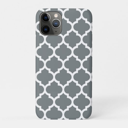 Coques Case-Mate iPhone Charbon Blanc Quatrefoil Marocain Motif #5 (Dos)