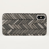 Coques Case-Mate iPhone Charbon et Gris Herringbone Elegant Géométrique (Dos (Horizontal))