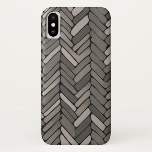 Coques Case-Mate iPhone Charbon et Gris Herringbone Elegant Géométrique (Dos)
