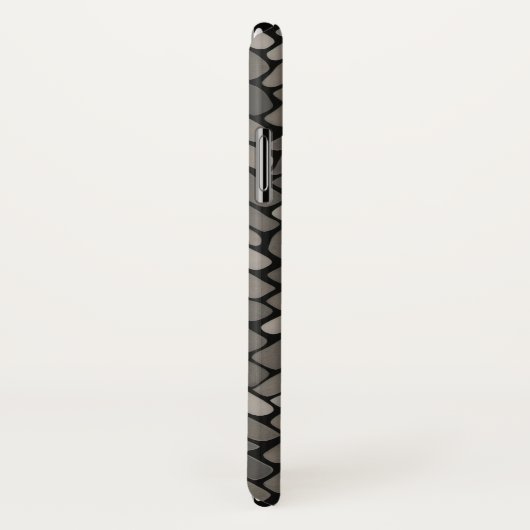 Coques Case-Mate iPhone Charbon et Gris Herringbone Elegant Géométrique (Dos/Droite)