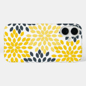 Coques Case-Mate iPhone Charbon jaune et gris Moderne Floral (Verso (horizontal))