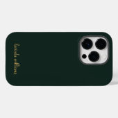 Coques Case-Mate iPhone Charbon moderne et or chic Nom du script Monogramm (Verso (horizontal))