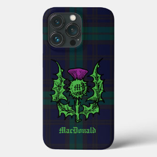 Case-Mate iPhone Case Chardon écossais sur tarte foncée Nom personnalisé