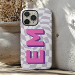 Coques iPhone 16 Pro Max Chariot esthétique Monogramme tendance<br><div class="desc">Voici le Coque iPhone 16 Pro Max avec un motif de damier élégant et esthétique qui augmente l'apparence de votre téléphone. Ce coque haut de gamme est personnalisé avec deux initiales tendance, parfait pour présenter votre prénom et votre nom de famille dans un design moderne et élégant. Le motif de...</div>