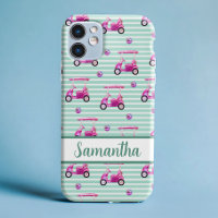 Chariots de golf roses Turquoise rayé Personnalisé