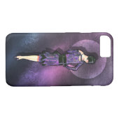 Coques Case-Mate iPhone CHARLA, dame Art déco en bleu violet et Turquoise (Dos (Horizontal))