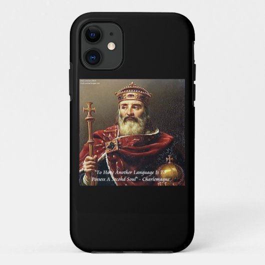 Coques Case-Mate iPhone Charlemagne & Langues célèbres Citation (Dos)