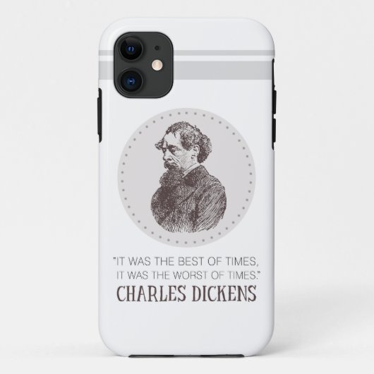 Coques Case-Mate iPhone Charles Dickens Portrait et Citation (Dos)