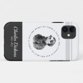 Coques Case-Mate iPhone Charles Dickens Portrait et Citation (Dos (Horizontal))