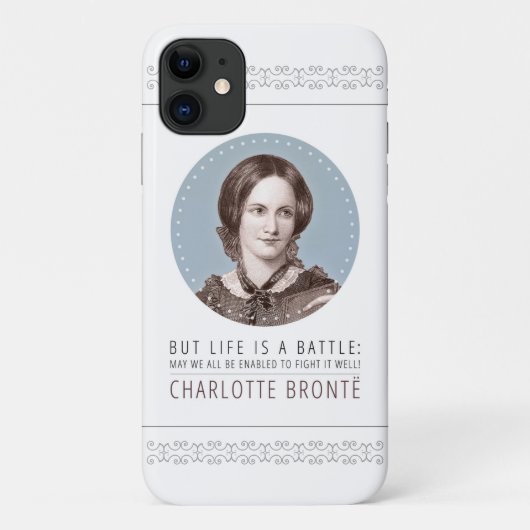 Coques Case-Mate iPhone Charlotte Bronte Portrait et citation (Dos)