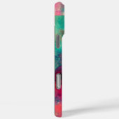 Coques Case-Mate iPhone CHARM /Dame au Masque Monogramme Rose Turquoise Ve (Verso / Droite)