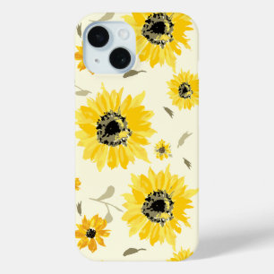 Coque Pour iPhone 15 Charmant Aquarelle Tournesol Jaune
