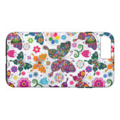 Coques Case-Mate iPhone Charmant Motif De Fleurs Rétro Et Papillons (Dos (Horizontal))