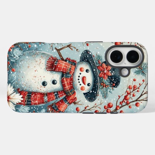 Coques Case-Mate iPhone Charmant Snowman (Verso (horizontal))
