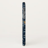 Coques Case-Mate iPhone Charmante Poppies bleu gris jaune imprimé floral (Dos/Gauche)