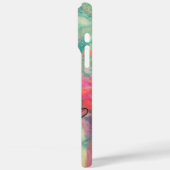 Coques Case-Mate iPhone CHARME /Dame au Masque Monogramme rose Turquoise v (Verso / Gauche)