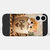 Coques Case-Mate iPhone Charme de chaton dans une tasse de café (Verso (horizontal))