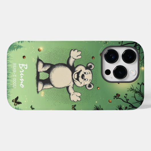 Coques Case-Mate iPhone Charme de l'ours mignon - Vibes sauvages et joueus (Verso (horizontal))