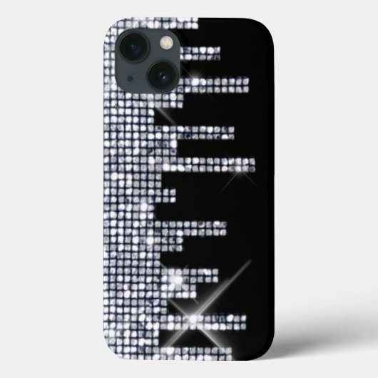 Coques Case-Mate iPhone Charme noir/argenté scintillant (Verso)