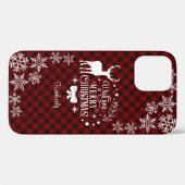 Coques Case-Mate iPhone Charme Red Buffalo MERRY CHRISTMAS Monogramme (Verso (horizontal))