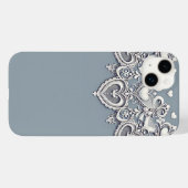 Coques Case-Mate iPhone Charme Romantique Cœurs en Dentelle Blanche Élégan (Verso (horizontal))