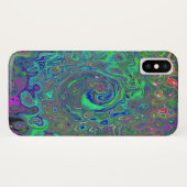 Coques Case-Mate iPhone Chartreuse et bleu rétro liquide tourbillonnant ps (Dos (Horizontal))