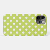 Coques Case-Mate iPhone Chartreuse vert citron et pois blancs (Dos (Horizontal))