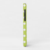 Coques Case-Mate iPhone Chartreuse vert citron et pois blancs (Dos/Gauche)