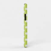 Coques Case-Mate iPhone Chartreuse vert citron et pois blancs (Dos/Droite)