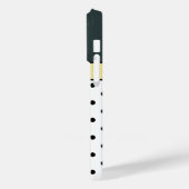 Coques Case-Mate iPhone Chasseur à l'oeil vert Blanc et noir Pois (Verso / Gauche)