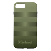 Coques Case-Mate iPhone Chasseur Vert Manly Stripes Monogramme (Dos)