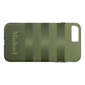 Coques Case-Mate iPhone Chasseur Vert Manly Stripes Monogramme (Dos (Horizontal))