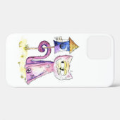 Coques Case-Mate iPhone Chat à bascule blanc mignon avec Birdhouse (Verso (horizontal))