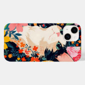 Coques Case-Mate iPhone Chat à écailles florales (Verso (horizontal))