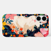 Coques Case-Mate iPhone Chat à écailles florales (Verso (horizontal))