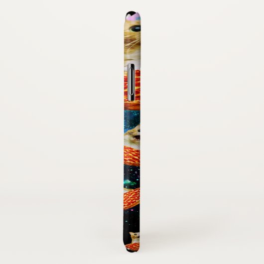 Coques Case-Mate iPhone Chat à pizza de l'espace amusant (Dos/Droite)