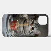Coques Case-Mate iPhone Chat À Rayures Profitant Des Nouilles De Coupe (Verso (horizontal))