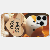 Coques Case-Mate iPhone Chat adorable peluche avec message de coeur (Verso (horizontal))