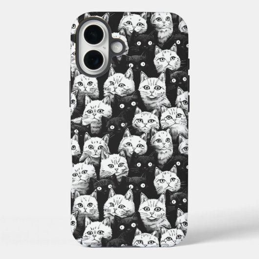 Coques Case-Mate iPhone Chat artistique monochrome (Verso)