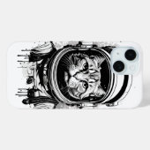 Coques Case-Mate iPhone Chat astronaute noir et blanc (Verso (horizontal))