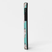 Coques Case-Mate iPhone Chat Attrapant un Papillon Jaune sur Fond Turquois (Dos/Gauche)