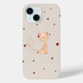 Coques Case-Mate iPhone Chat aux coeurs (Verso)