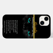 Coques Case-Mate iPhone Chat aux yeux turquoise poème Robert Frost (Verso (horizontal))
