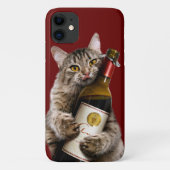 Coques Case-Mate iPhone Chat Avec Bouteille De Vin (Dos)